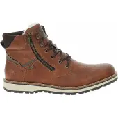 Rieker Veterboots donkerbeige / cognac / brokaat