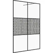 Syfax Inloopdouchewand 140x195 cm ESG-glas transparant en zwart