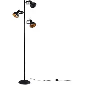 LINDBY Vloerlampe , Lilly, Zwart, Woonkamer, Metaal, Industrieel