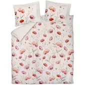 Vandyck Dekbedovertrek Poppy Fields Cream Tan Satijn-240 x 200 / 220 cm | Lits-Jumeaux