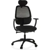 Hjh OFFICE Bureaustoel/draaistoel RI-COVER mesh/stof zwart