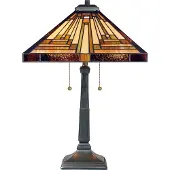 QUOIZEL Tiffany LED Tafellamp Stephen | 2X E27 Max 60W | Vintage Bronze