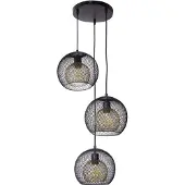 Nowa Gaas hanglamp Selina kooi zwart 3-lichts