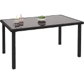 Mendler Poly-rattan tafel -G19, tuintafel balkontafel, 120x75cm ~ zwart
