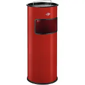 Wesco Staande Asbak met zeef zonder inzet | 30 Liter | Metaal - Rood | Afvalbak met Asbak Staand - Made in Germany