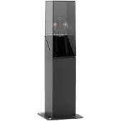 LUCANDE Sokkellamp buiten Fiola, dimbaar, zwart, Aluminium, Modern, Sokkellamp