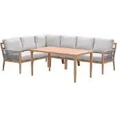 Garden Impressions Garden Impression Sardinia lounge dining hoek 5 delig teak look rope zand - |