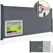 Juskys Windscherm - Uitrekbaar - 500 x 160 cm - Antraciet