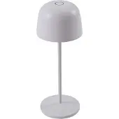 LINDBY LED tafellamp op batterijen Arietty, wit, dimbaar, IP65 dimbaar, wit / opaal, Woon-/ Eetkamer, Aluminium, Modern