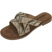 Lazamani Huisschoenen 'Open Teen' beige