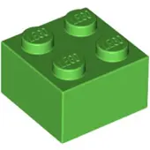 LEGO 2x2 steen 3003 - 100 stuks, lichtgroen