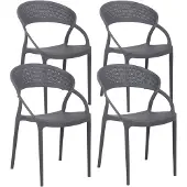 Oviala - Set van 4 grijze terrasstoelen - Madrid