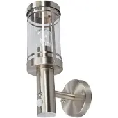 LINDBY Wandlamp buiten met bewegingssensor Djori, dimbaar, alu / grijs / zink, Roestvrij staal, Modern