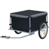 Prolenta Maison Exclusive - Fietsaanhanger, zwart en grijs, 65 kg