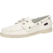 Sebago Heren Docksides leren bootschoenen Portland wit (42), Leer, Plat, Veters, Casual 7000H00