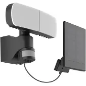 Arcchio Lissano LED wandspot op zonne-energie met sensor, zwart, Kunststof, Modern, solar buitenlamp