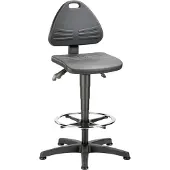 BIMOS Werkdraaistoel | vloerglijders + voetring | integraalschuim zwart | 580-850 mm | 1 stuk - 9613-2000 9613-2000