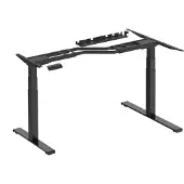 Worktrainer - Lumi Zit Sta Hoek Bureau - Hoogte 62-128 cm - Breedte 125-165 cm - Elektrisch Frame – In Hoogte Verstelbaar Onderstel - Zwart - Met Geheugenfunctie
