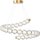 Maytoni Moderne hanglamp met kerstballen aan een gouden buis, Amulet LED, 40W,