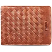 Mano Leren Portemonnee Don Luca Coin Wallet Cognac Bruine
