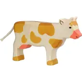 Holztiger Boerderij - Koe Staand - 18X3X11Cm - Houten Figuur - Handgemaakt