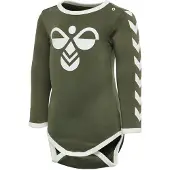 Hummel Rompertje/body olijfgroen / wit