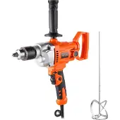 Vevor elektrische boormachine 12,7 mm met mixer boormixerset 850 tpm 3,2 A mengboormachine met D-greep voor boren en mengen multifunctionele boormachine met mixer voor cementtoevoer