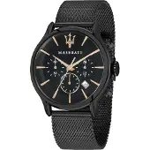 Maserati R8873618006 Epoca Heren Chronograaf Horloge met Zwarte Wijzerplaat