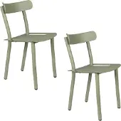 Zuiver Set van 2 tuinstoelen Friday | kunststof groen 50x79x44 cm tuinstoelen | NADUVI