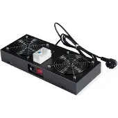 Roline Ventilatie-unit, 2 ventilatoren, voor 19-inch wandbehuizing, zwart, met thermostaat