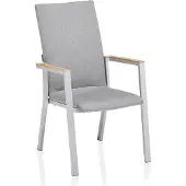 Kettler Rasmus Teak stapelbare aluminium/zonneschermstoel 2 stuks