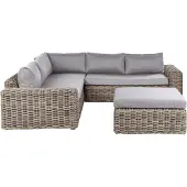 Beliani PALERMO - Loungeset-Bruin-PE rotan
