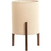 Light & Living Schemerlamp Litto Ø 28cm Walnoot Met Naturel Linnen