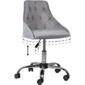 Beliani PARRISH - Bureaustoel - Grijs - Fluweel