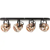 Brilliant Rotan plafondlamp Nikka 4-lichts zwart