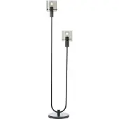 Brilliant Vloerlamp Riffelini, zwart, Woon-/ Eetkamer, metaal, vloerlamp