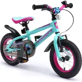 Bikestar kinderfiets Urban Jungle 12 inch turquoise paars