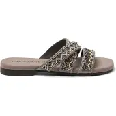 Lazamani Slippers Dames Grijs Leer Maat 41