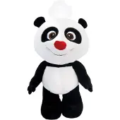 Bino knuffelpanda junior 20 cm pluche zwart/wit