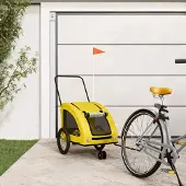 Prolenta Maison Exclusive - Fietsaanhanger. Geel, gemaakt van Oxford-stof en metaal