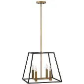 HINKLEY Elstead Fu Lighton hanglamp, E14, 4 lichtpunten, brons