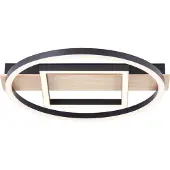 Brilliant Plafondlamp Maureen Ø 37cm met vierkantje zwart met hout