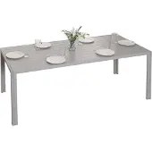 Mendler Aluminium eettafel -N40, bistrotafel, tuintafel, balkontafel, weerbestendig 180x80 cm ~ lichtgrijs