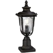 ELSTEAD Sokkellamp buiten Luverne, dimbaar, brons / oud-messing, Glas, Antiek, Sokkellamp