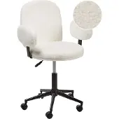 Beliani MORAGA - Bureaustoel - Gebroken wit - Bouclé