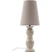 LUCANDE Tafellamp Lyndorin, crème / amber, Woon-/ Eetkamer, Keramiek, Design, Tafellamp