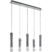 LUCANDE Glazen hanglamp Korvitha, dimbaar, alu / grijs / zink, Woon-/ Eetkamer, Glas, Modern, hanglamp