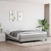 Syfax Pocketveermatras medium king 193x203x20 cm stof lichtgrijs