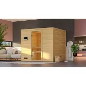 Karibu | Sonara Sauna | Helderglas Deur | Kachel 9 kW Geïntegreerde Bediening