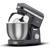 Karaca Mastermaid Chef Pro Keukenchef met twee armen 1500W Space Gray, Shiny Cream, 1500W, 5 L Mixer, Keukenmachine, Snelheidsinstelling, Deeghaak, Kloppen, Kneden en mengen